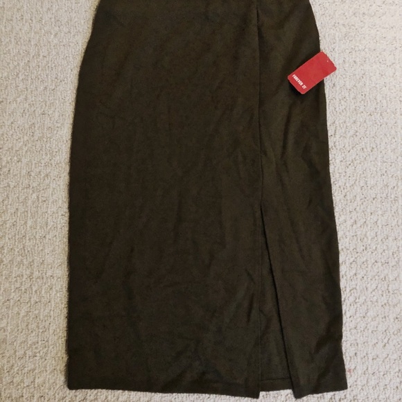 FOREVER 21 Olive Green Side-Slit Skirt, Size S - Picture 4 of 6